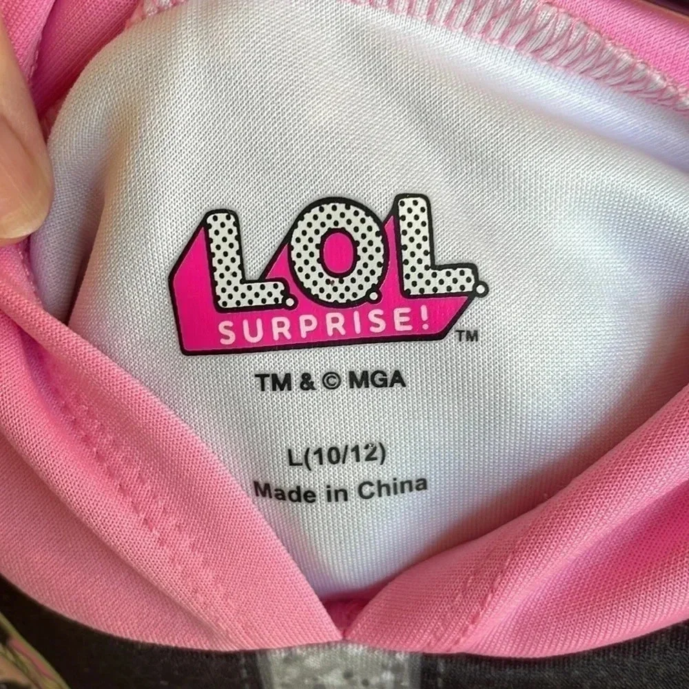 Lol Surprise Black‎ Gray Pink Hooded  Girl’s Dress Costume